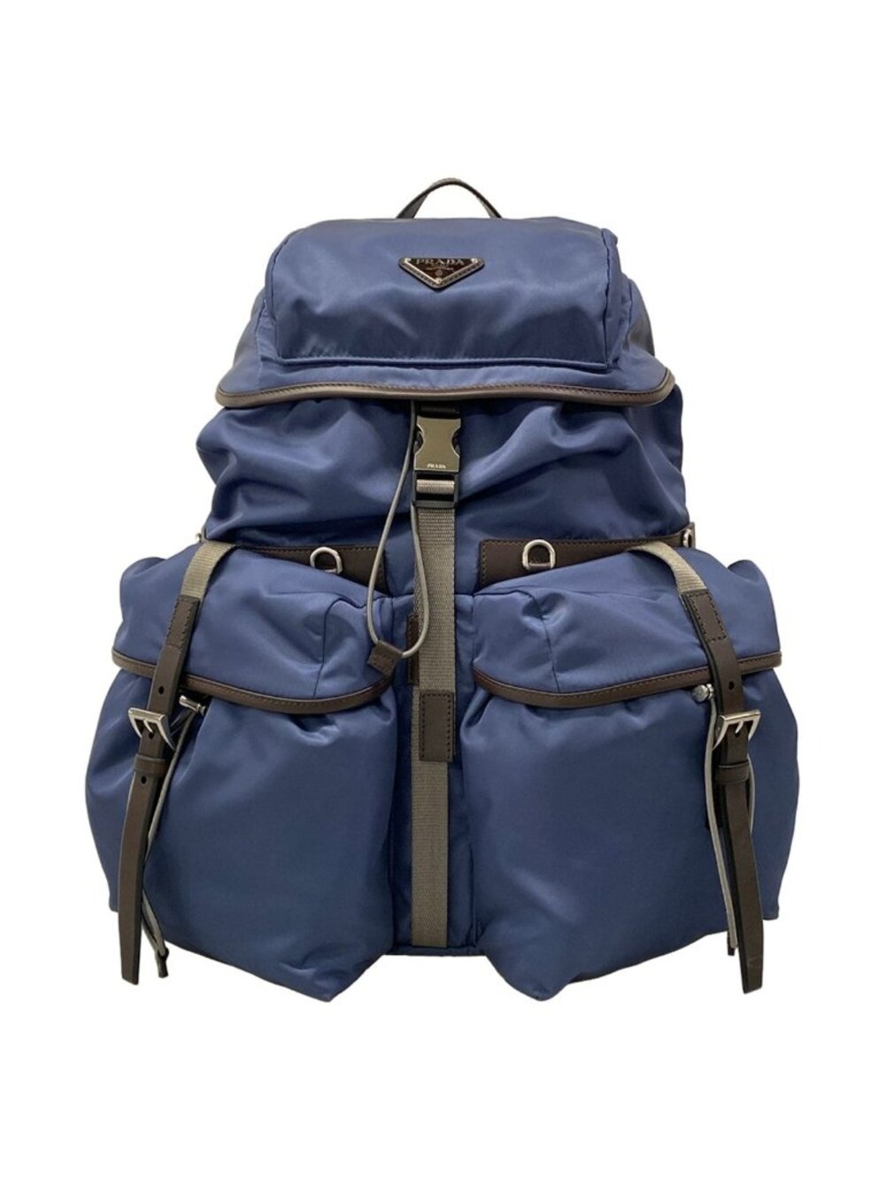 Prada Backpack Re-Nylon Leather Aviazione Dark Brown